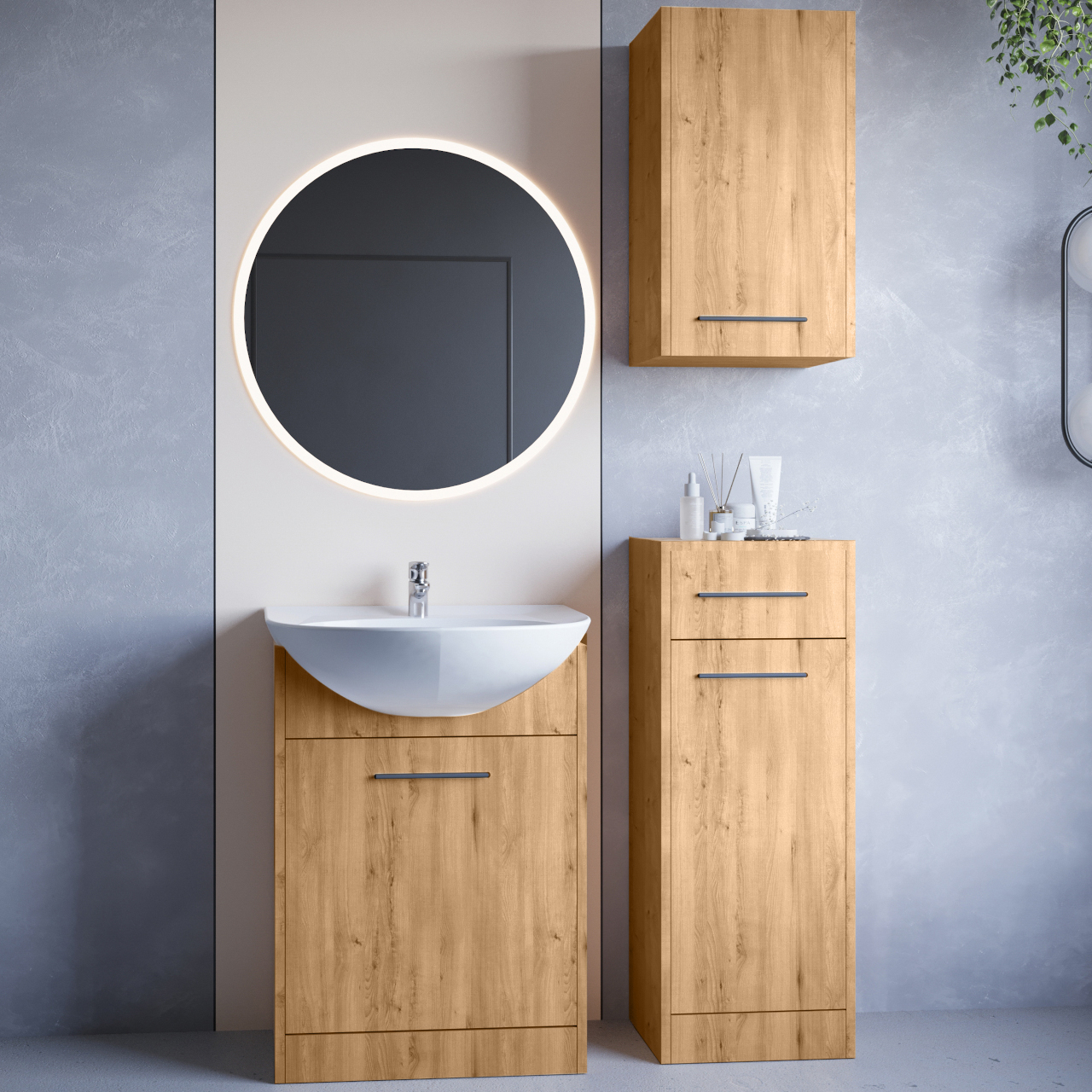 Badezimmer NEPPA LED Artistic Eiche Laminat