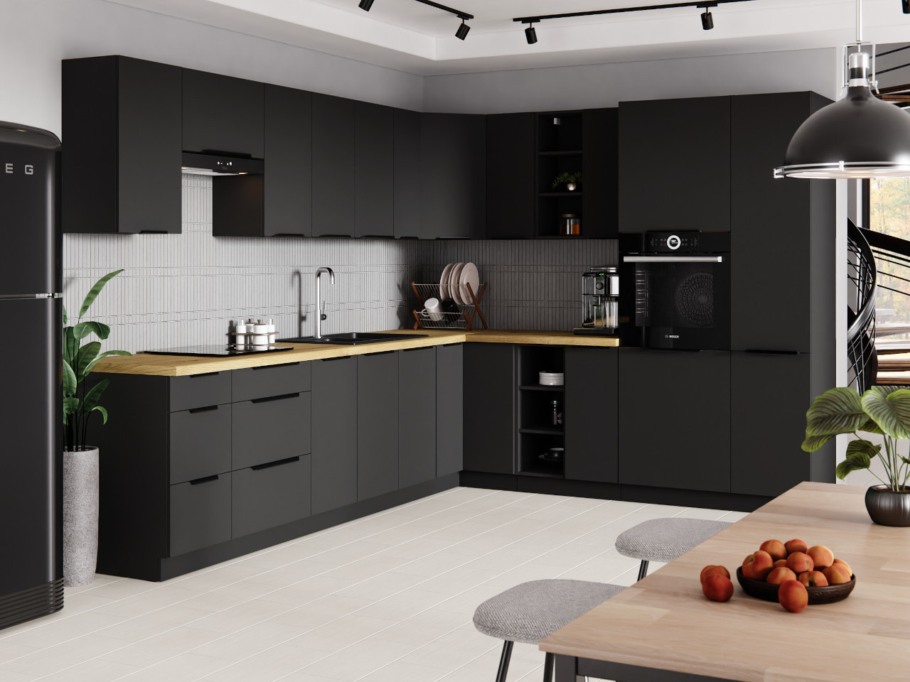 Lempert Set Siena 1 Silvia Küche 1 schwarz schwarz
