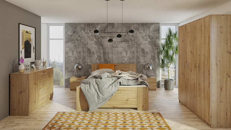 Boney 8 Eichen-Artisan-Schlafzimmer