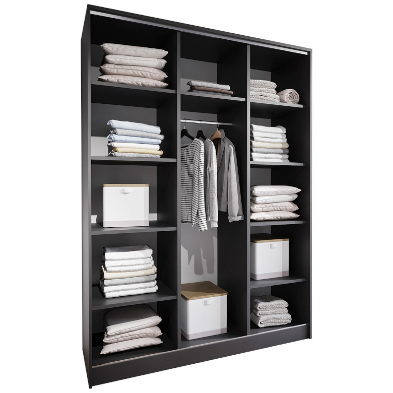 offener Kleiderschrank Merv K1 150 schwarz