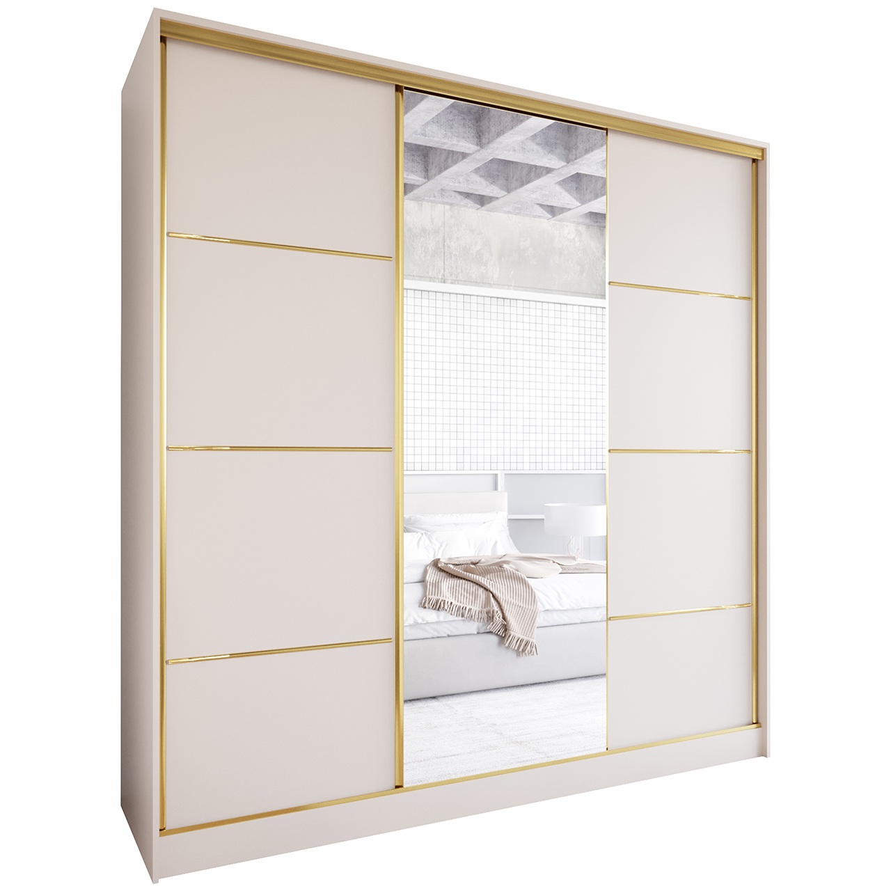 trivi Kleiderschrank 180 200 Kaschmir gold2