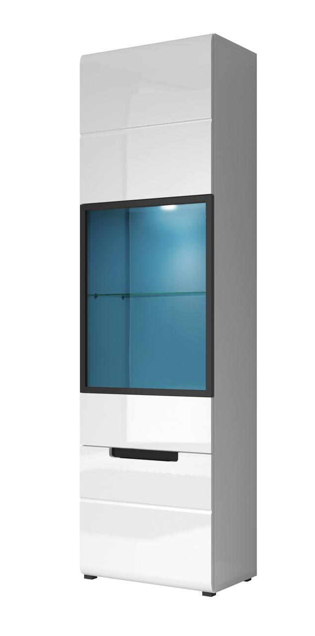 Vitrine rechts HEKTOR HR06 weiße laminat / weiße hochglanz