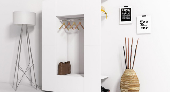 Praktischer Kleiderschrank für eine kleine Wohnung